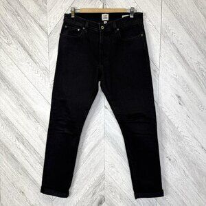 Flint And Tinder Slim Fit Tapered Denim Jeans Black Mens Size 32x32 Made in USA